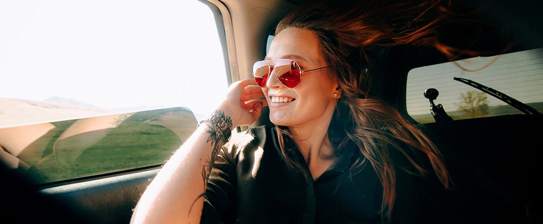 girl in a car